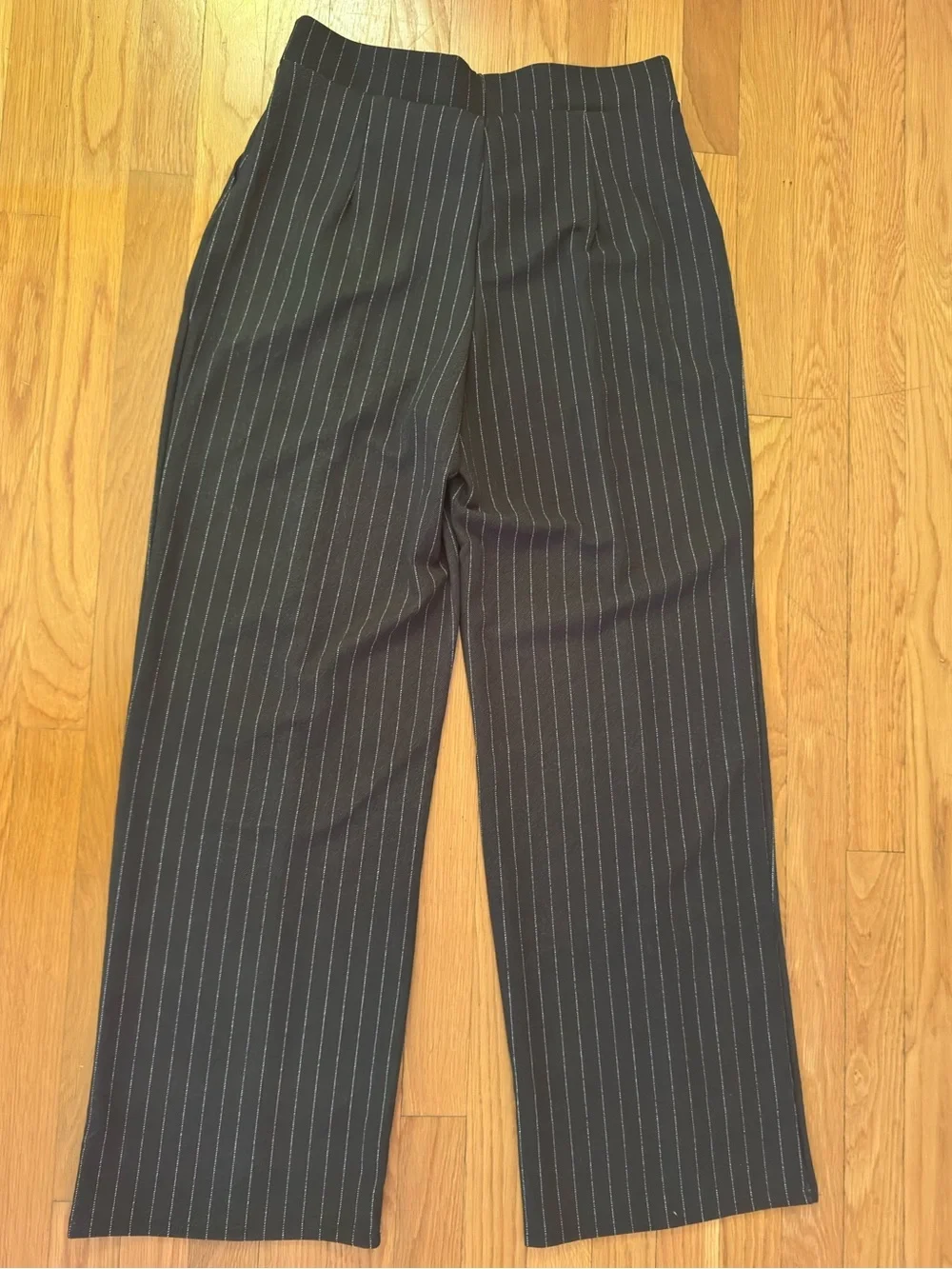 H&M Black Pinstripe Wide-Leg Dress Pants - Picture 3 of 3